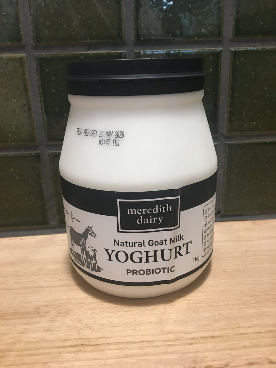 Meredith Dairy Goat Yoghurt Black Probiotic 1kg Rhubarb Rhubarb Organics