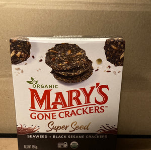 Mary's Gone Crackers Super Seed Seaweed and Black Sesame 155g