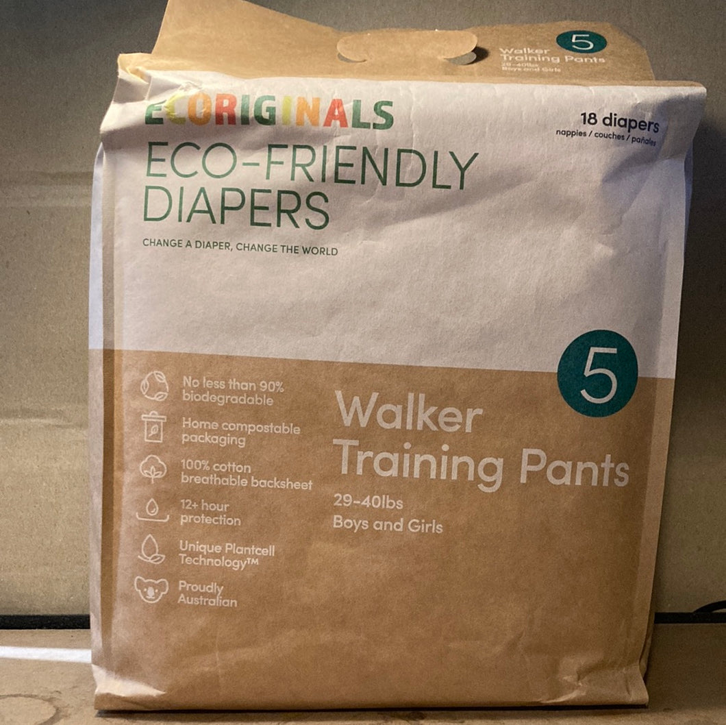 Ecoriginals Eco Friendly Diapers Size 5 Walker Training Pants 18pk