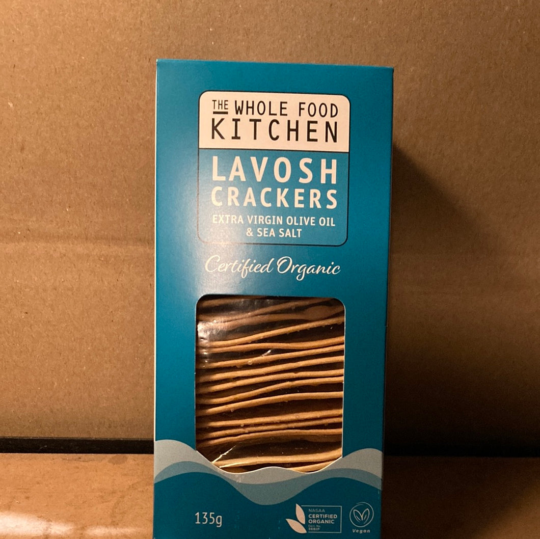 The Whole Food Kitchen Lavosh Crackers Olive Oil & Sea Salt 135g