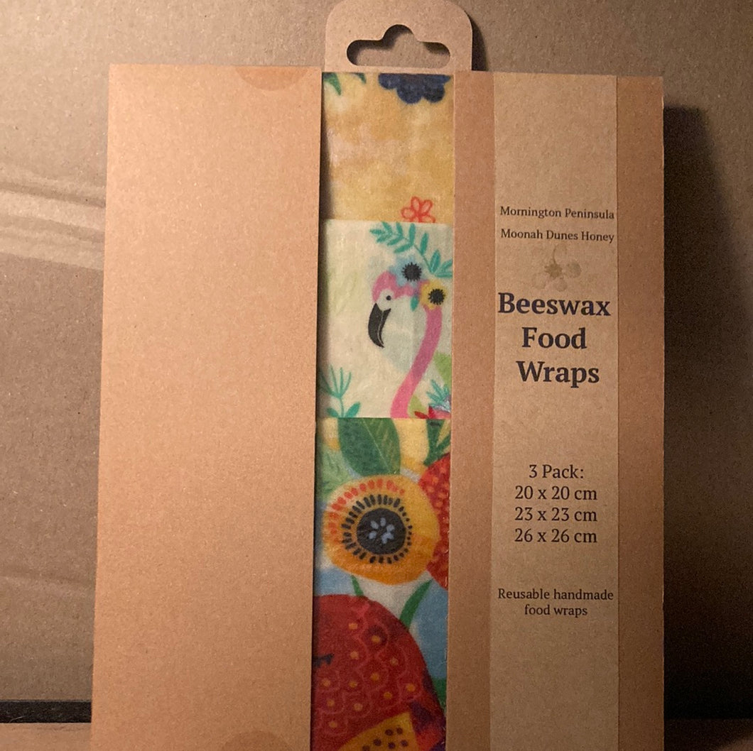 Moonah Dunes Beeswax Food Wraps 3pk