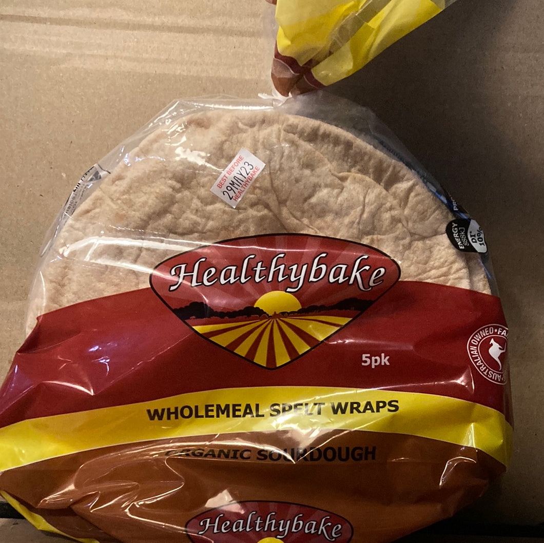 Healthybake Sourdough Wraps Wholemeal Spelt 5pk 350g