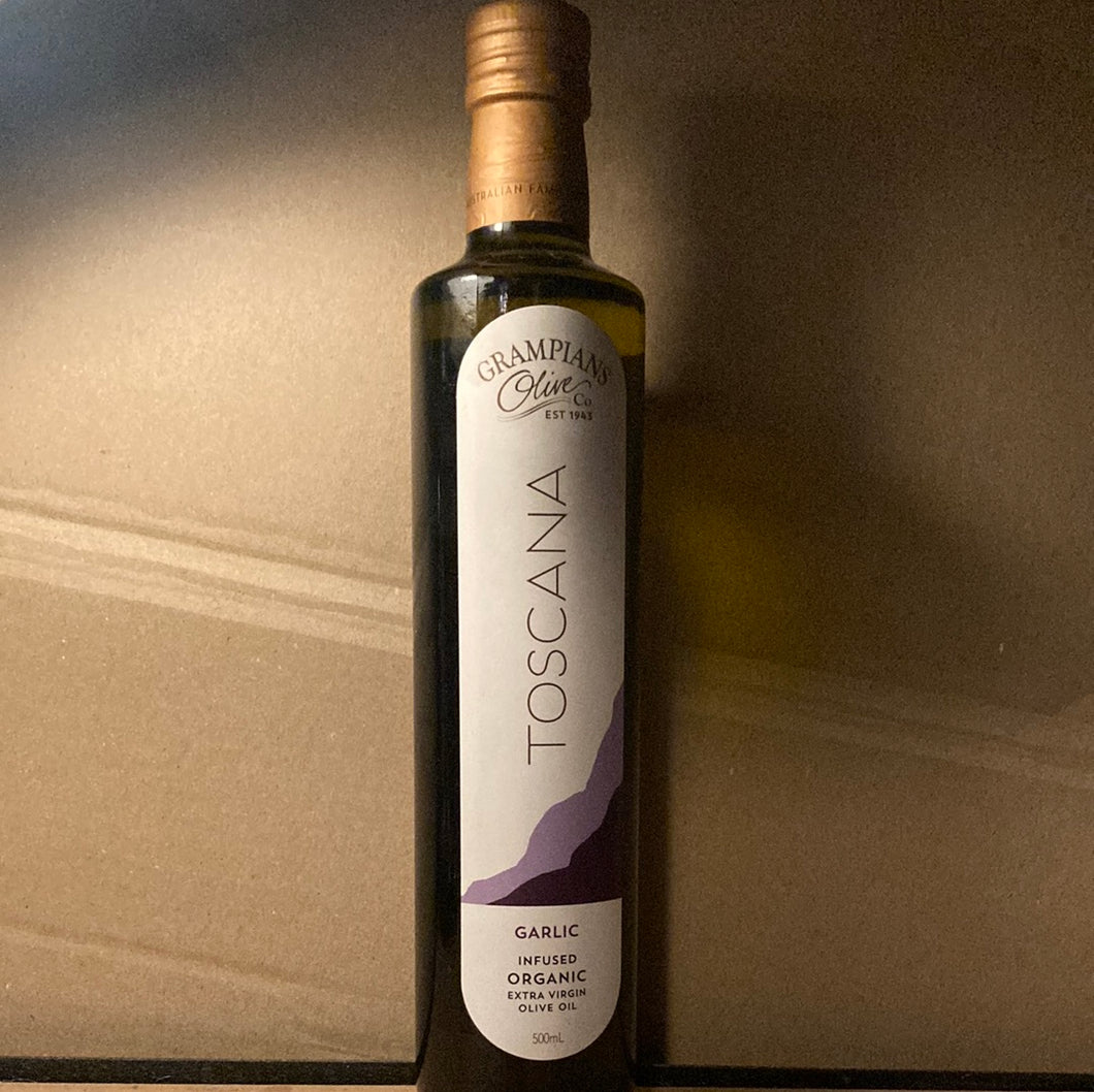 Grampians Olive Oil Extra Virgin Toscana Garlic Infused 500ml