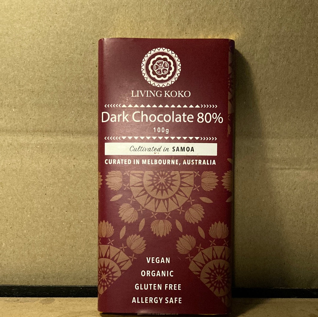 Living Koko 80% Dark Choc Single Origin 100g