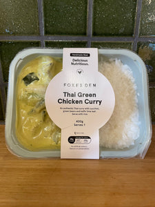 Foxes Den Thai Green Chicken Curry with Rice 400g