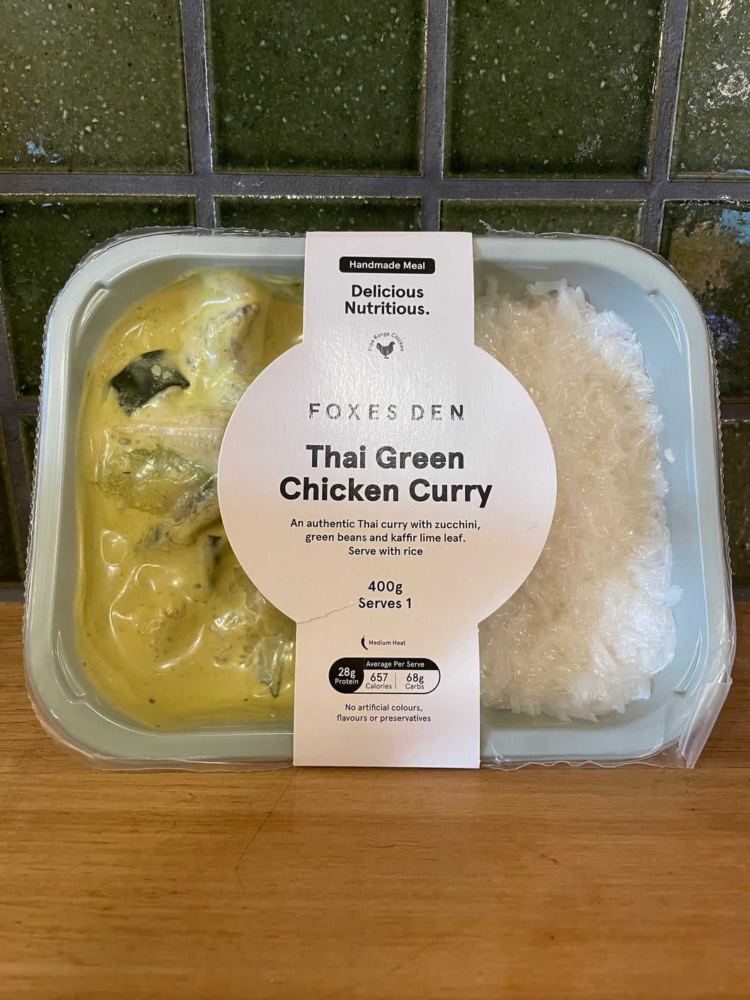 Foxes Den Thai Green Chicken Curry with Rice 400g