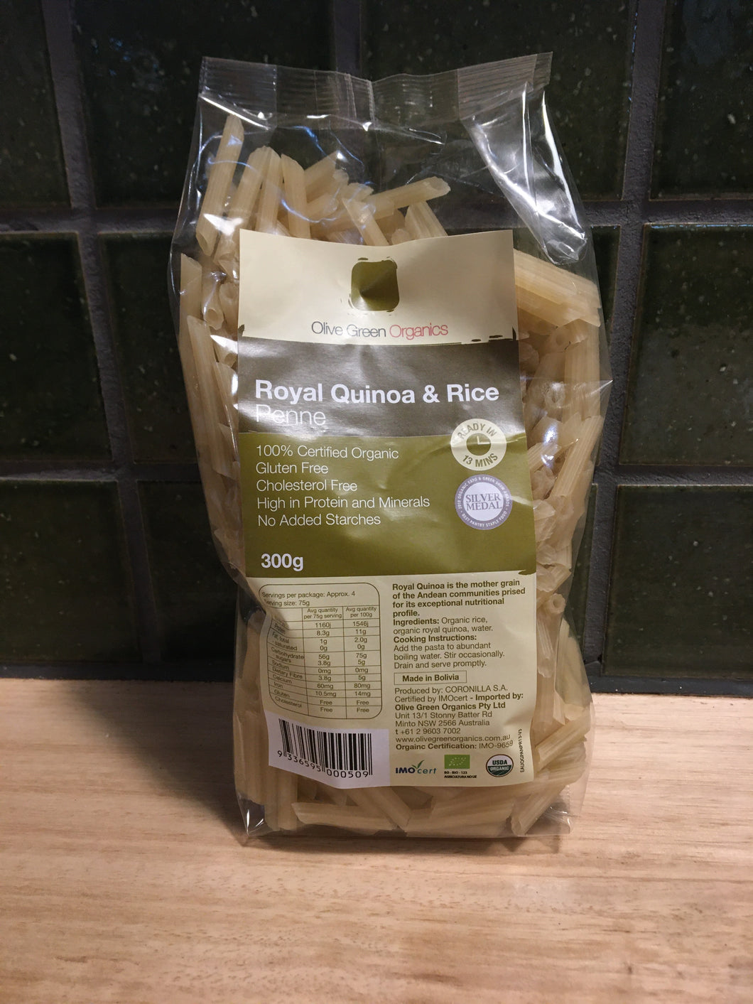 Olive Green Penne Royal Quinoa & Rice 300g