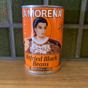 La Morena Refried Black Beans Can 440g