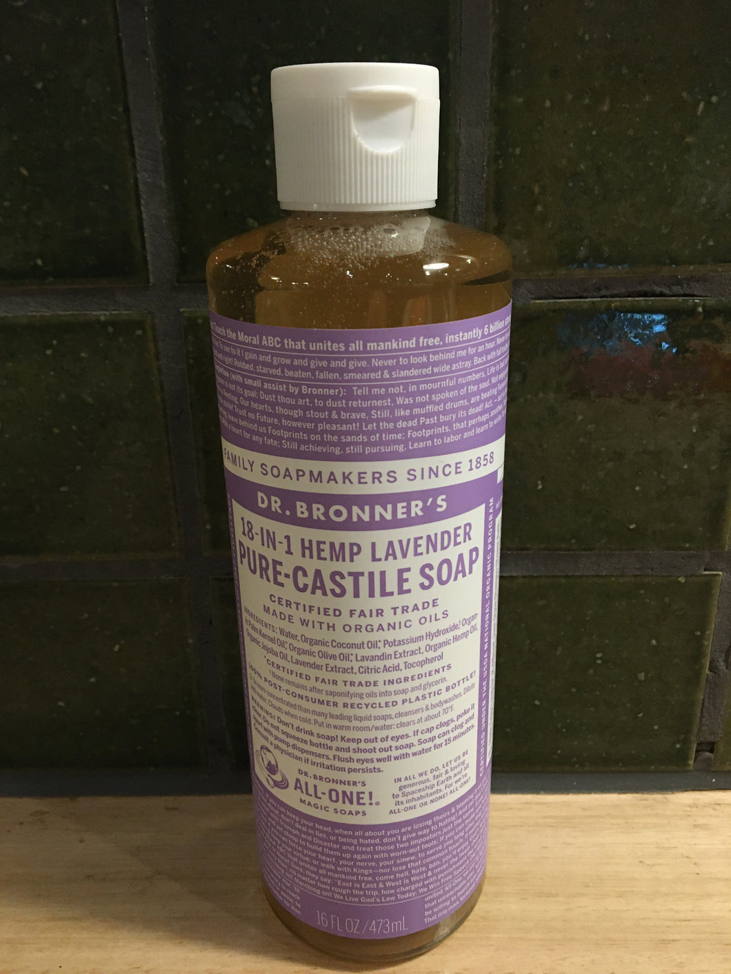 Dr Bronner's Pure Castille Soap Hemp Lavender 473ml