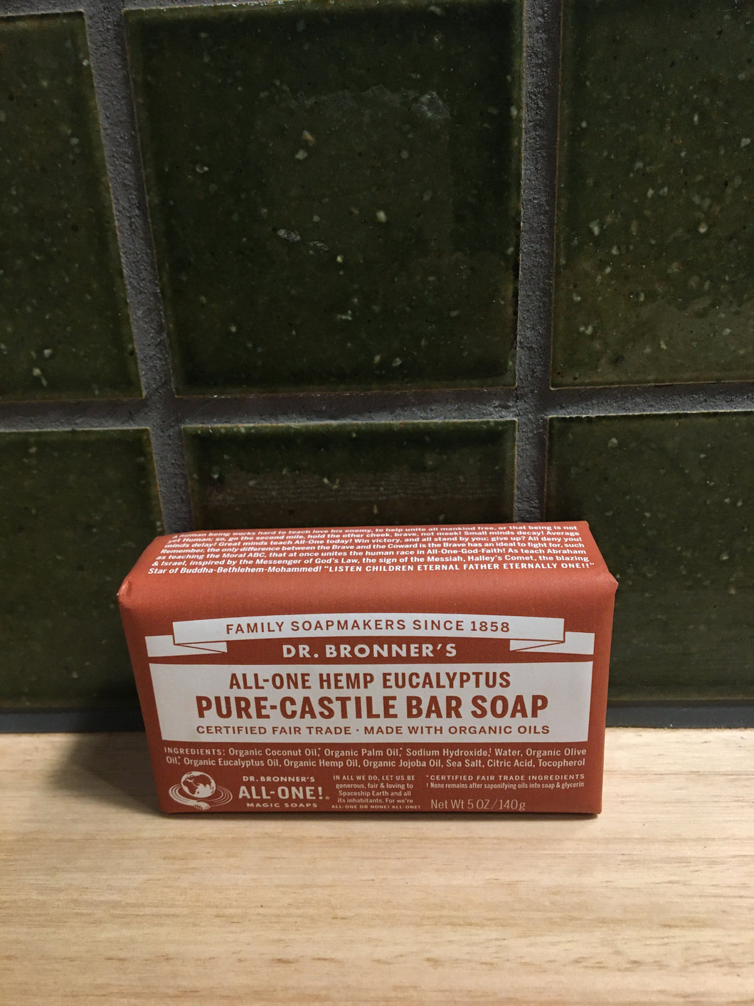 Dr Bronner's Pure-Castille Soap Bar Hemp Eucalyptus 140g
