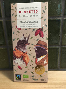 Bennetto Dark Chocolate Toasted Hazelnut 100g
