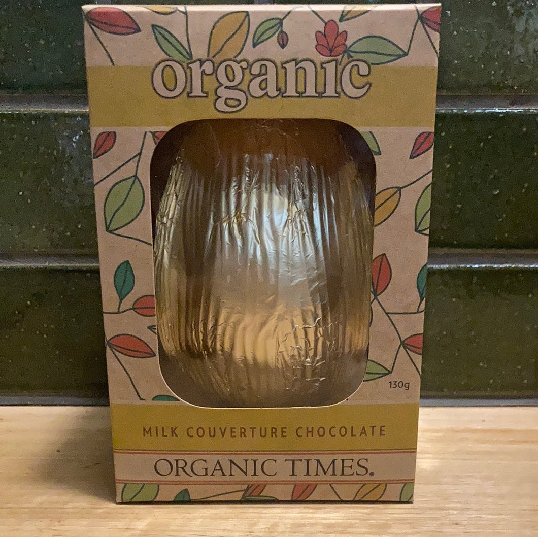 Organic Times Easter Egg Milk Chocolate 130g