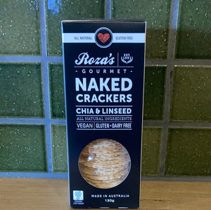 Roza's Gourmet Naked Crackers Chia and Poppyseed 120g