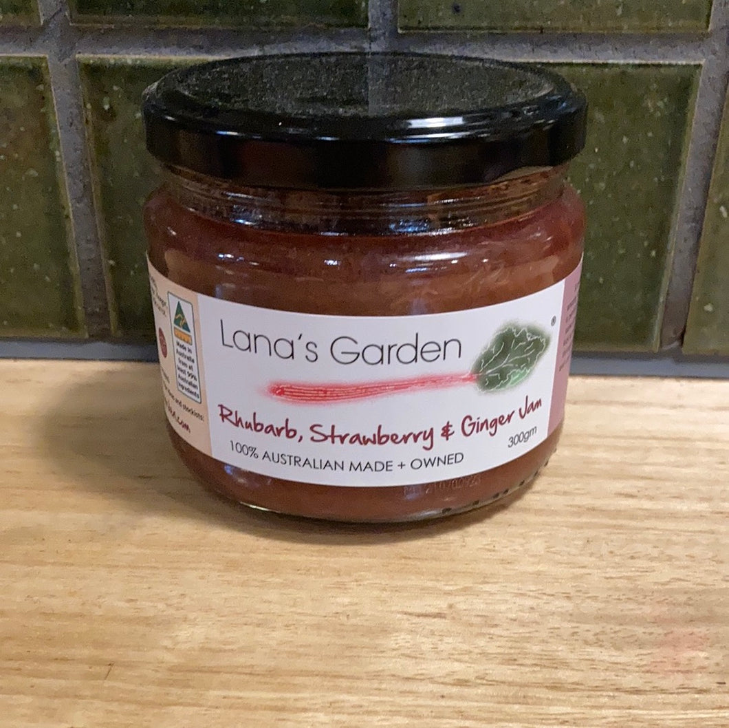 Lana's Garden Rhubarb Strawberry and Ginger Jam 300g