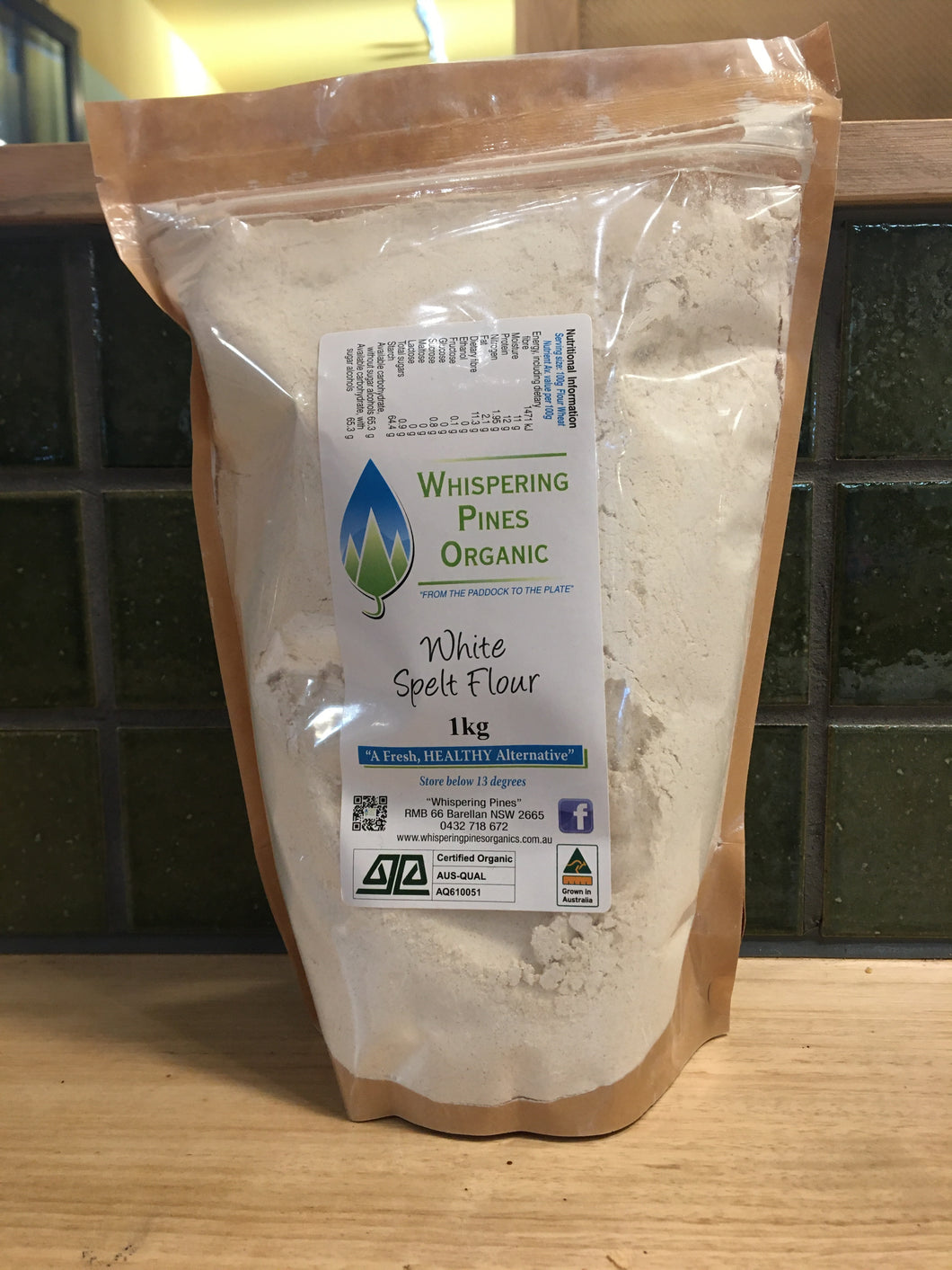 Whispering Pines Organic White Spelt Flour 1kg