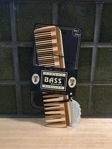 Bass Brushes Bamboo Comb Large Wide & Fine Tooth