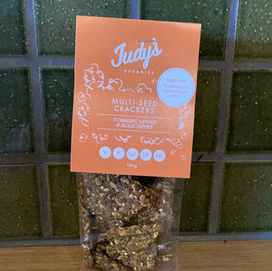 Judy's Organic Multi-Seed Crackers Tumeric, Ginger and Black Pepper
