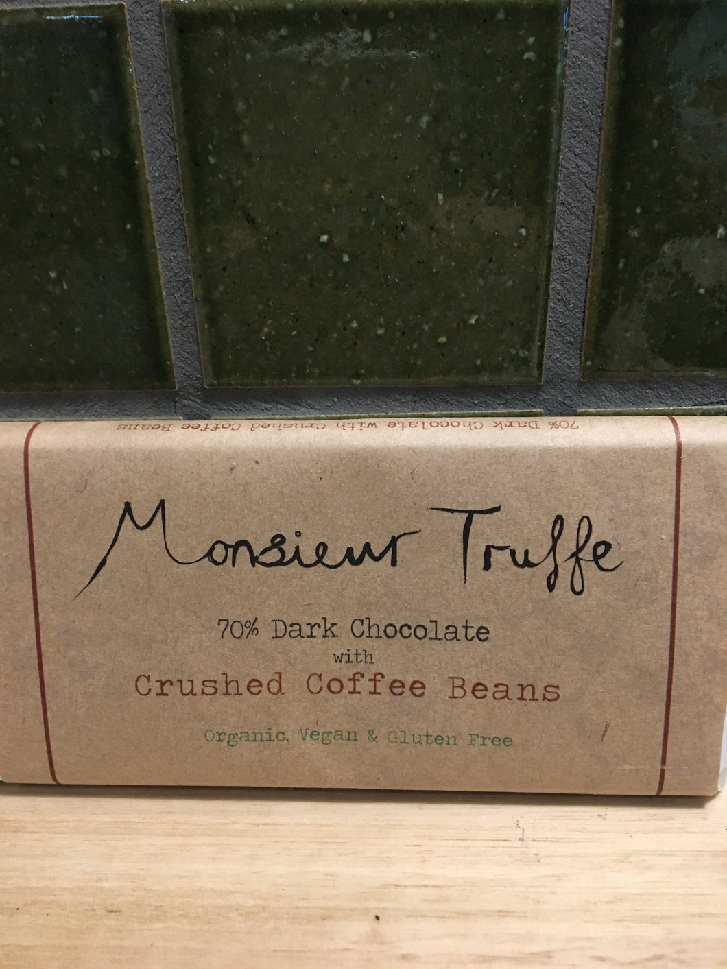 Monsieur Truffe Bar Dark 70% Crushed Coffee Beans 80g
