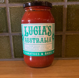 Lucia's Fine Foods Pasta Sauce Tomatoes and Basil 500g