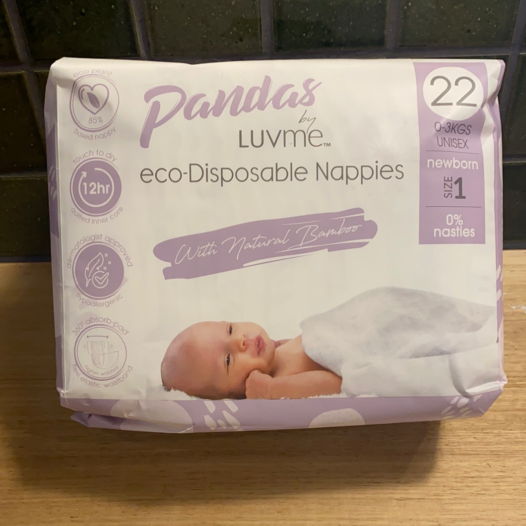 Panda Eco Disposable Nappies Newborn 22pk