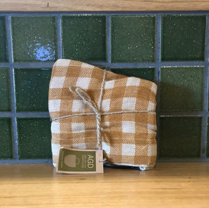 Apple Green Duck Gingham Tote Bag Ochre