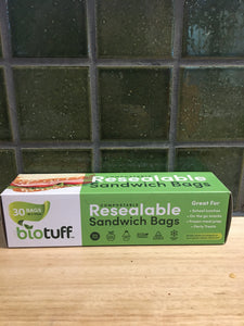 Biotuff Resealable Sandwich Bags 30pk