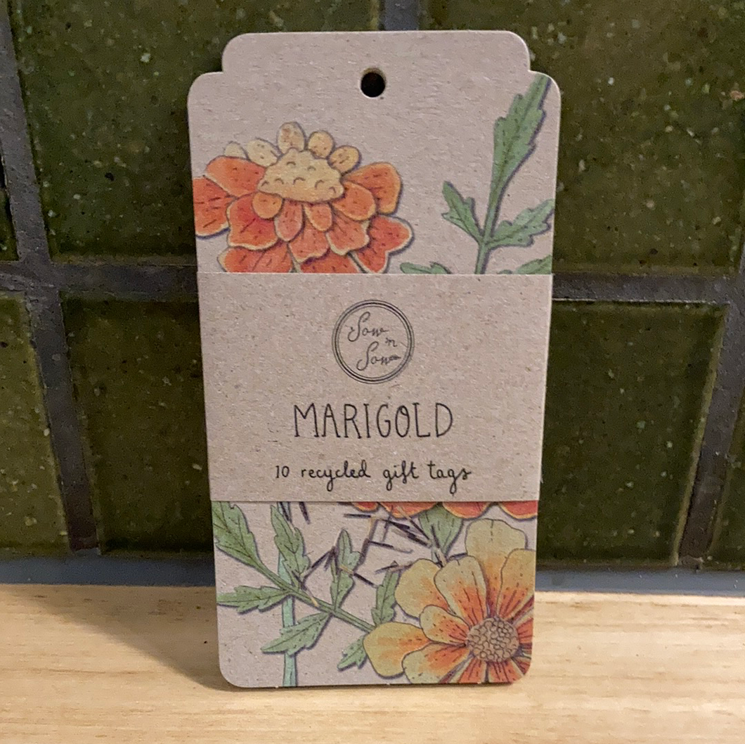 Sow N Seed Gift Tags Marigold 10pk