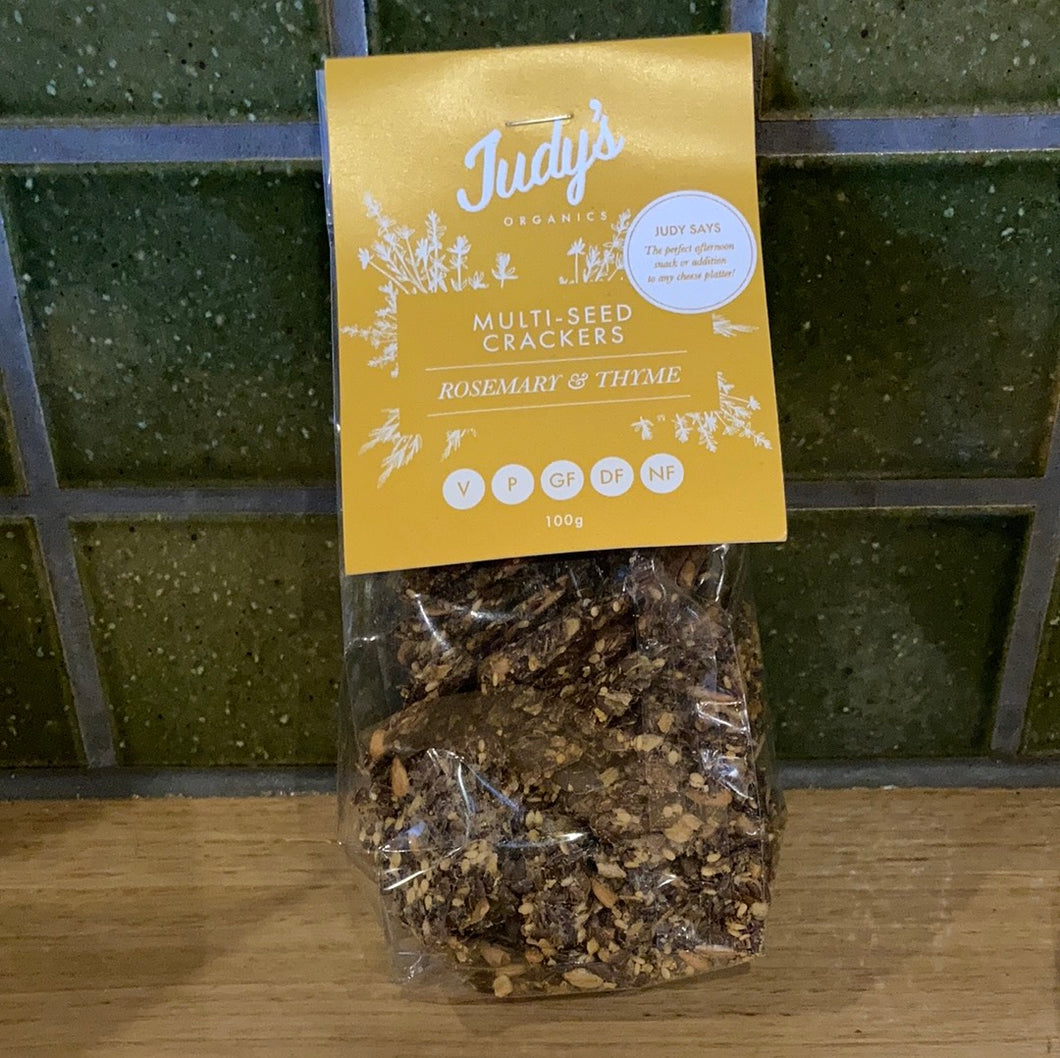 Judy's Organic Multi-Seed Crackers Rosemary and Thyme