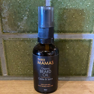 Three Mamas Organic Beard Oil Cedar and Spice 50ml