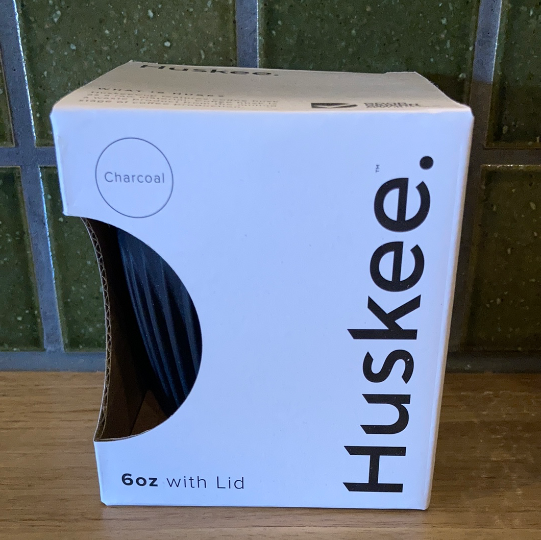 Huskee Resuable Coffee Cup 6oz 177mL Charcoal
