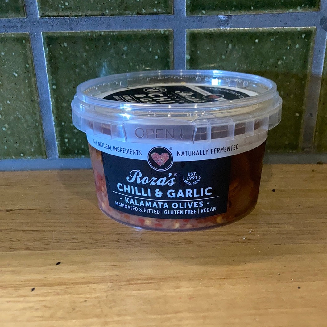 Roza's Gourmet Olives Kalamata Chilli and Garlic 200g