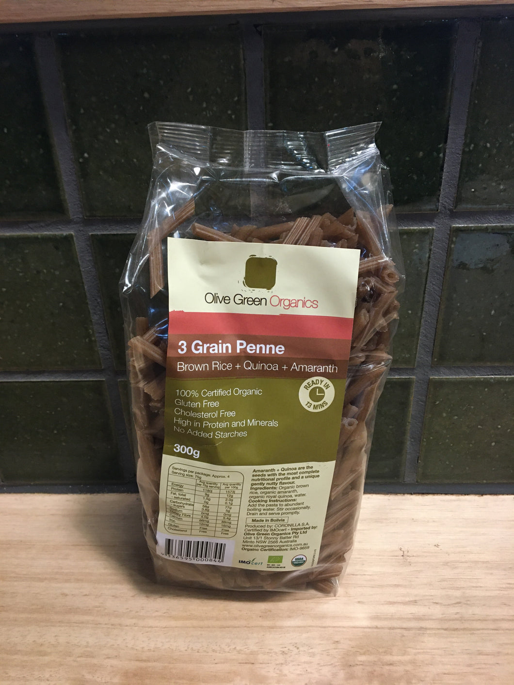 Olive Green Penne 3 Grain 300g
