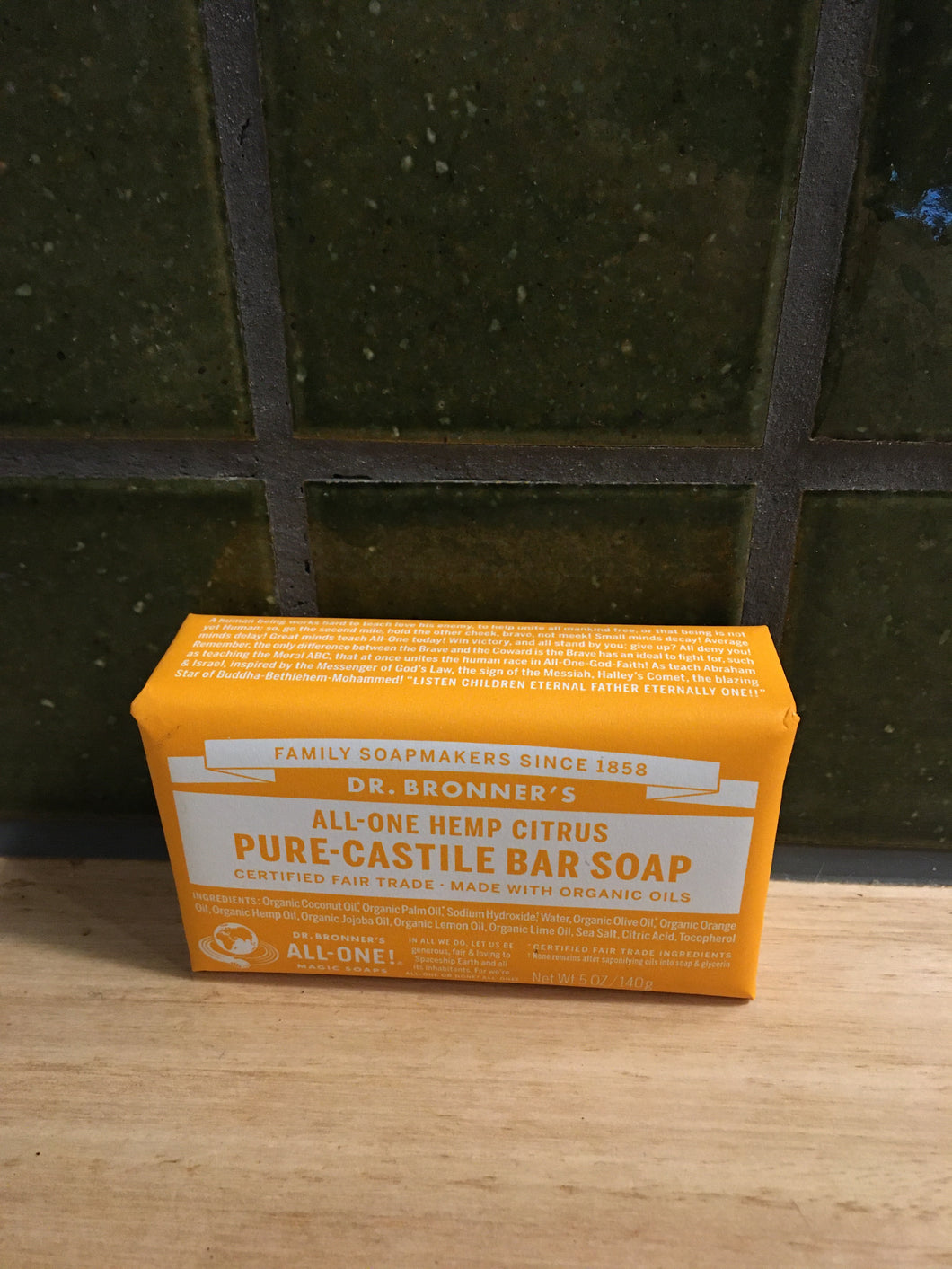 Dr Bronner's Pure-Castille Soap Bar Hemp Citrus 140g