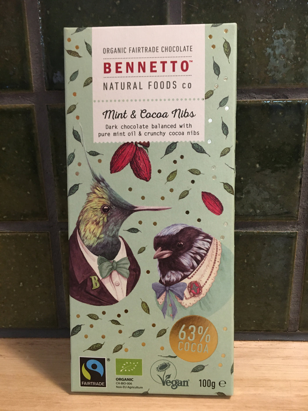 Bennetto Dark Chocolate Mint & Cacao 100g