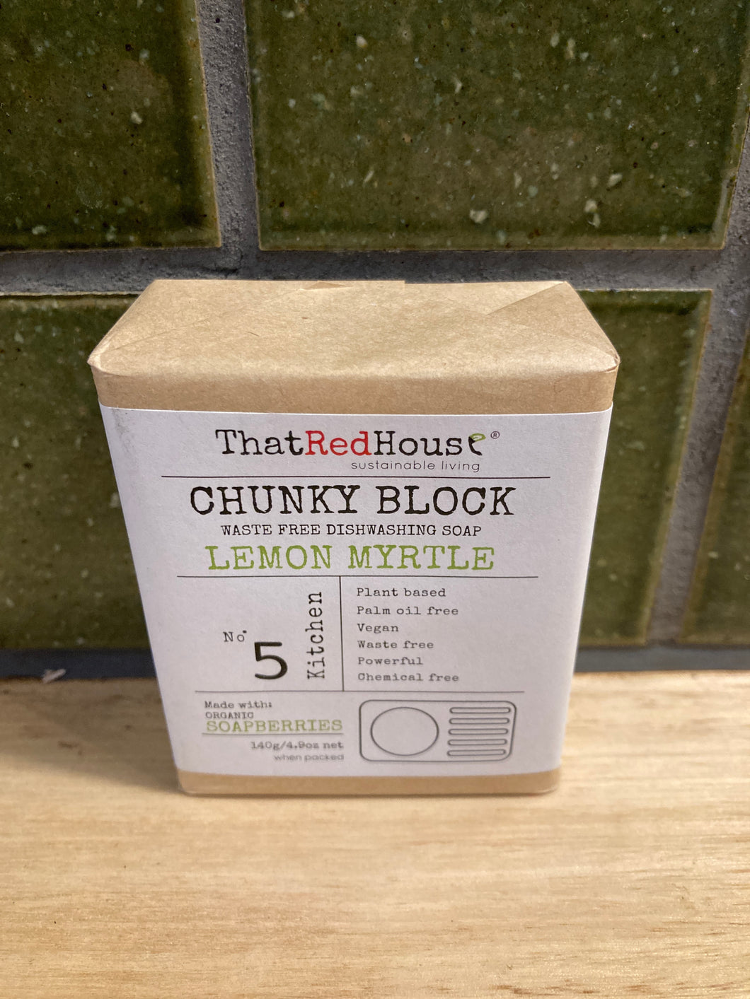 That Red House Dishwashing Soap Block Lemon Myrtle 140g
