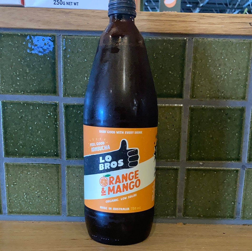 Lo Bros Kombucha Orange and Mango 750mL