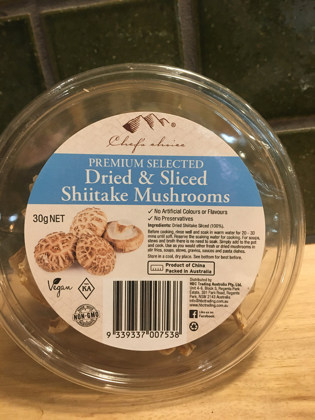 Chef's Choice Shiitake Mushrooms Dried & Sliced 30g