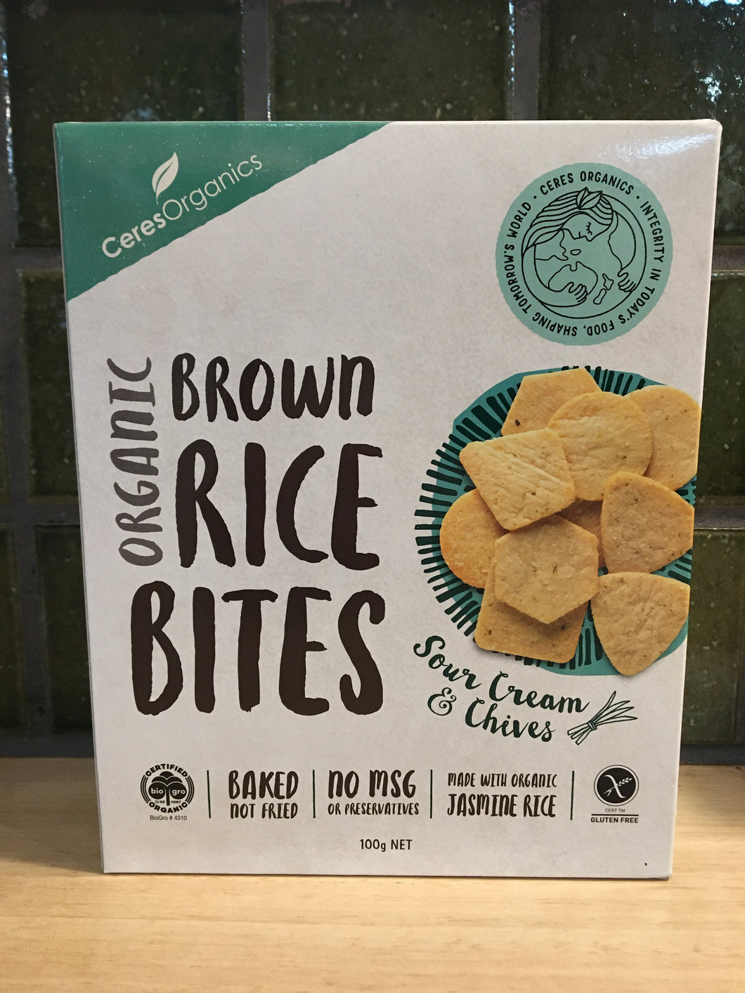 Ceres Brown Rice Bites Sour Cream & Chives 100g