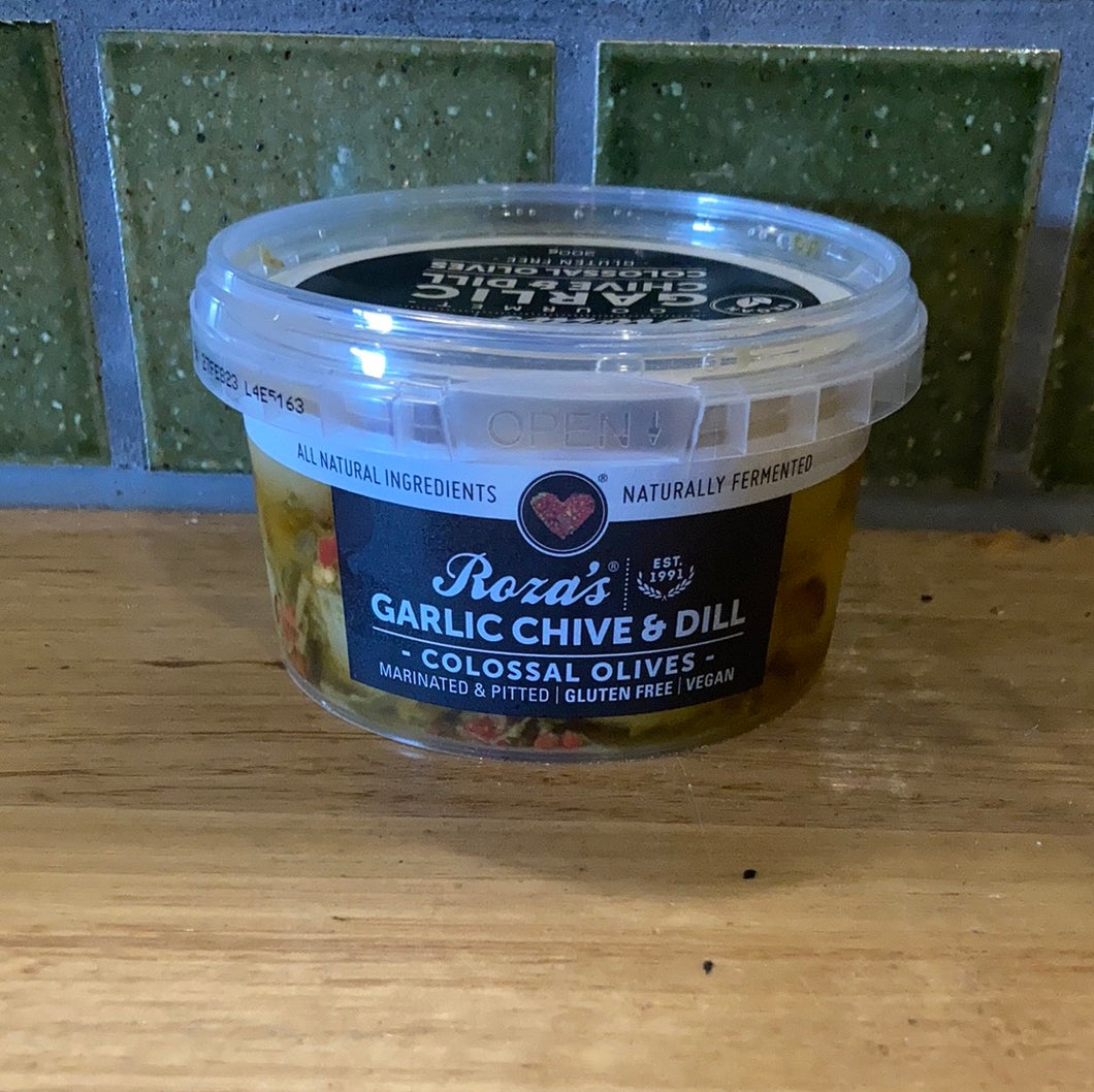 Roza's Gourmet Olives Green Garlic Chive and Dill 200g