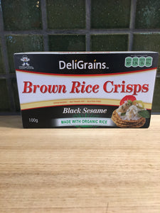 DeliGrains - Brown Rice Crisps Black Sesame 100g