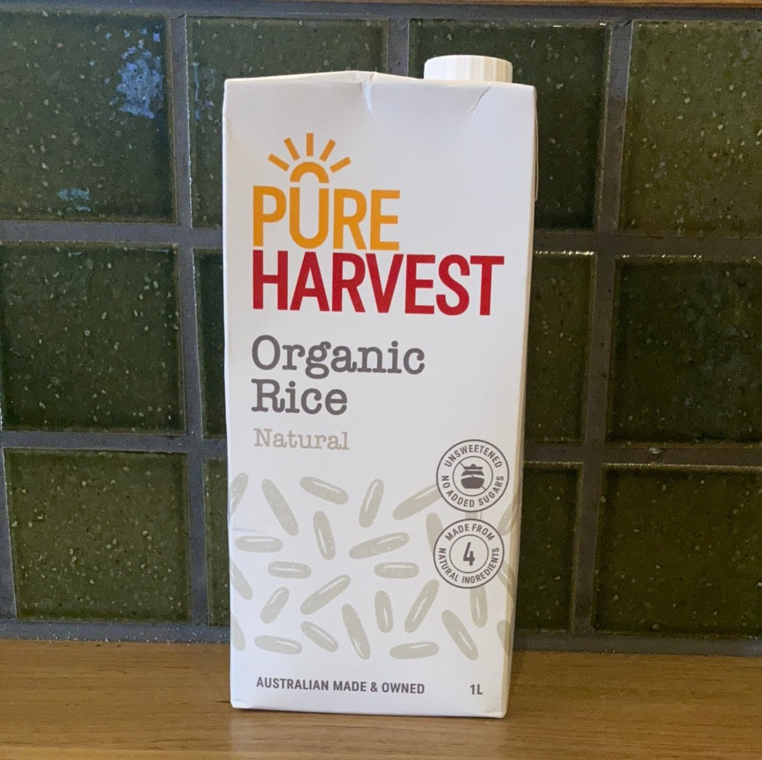 Pure Harvest Rice Milk Natural 1L – Rhubarb Rhubarb Organics