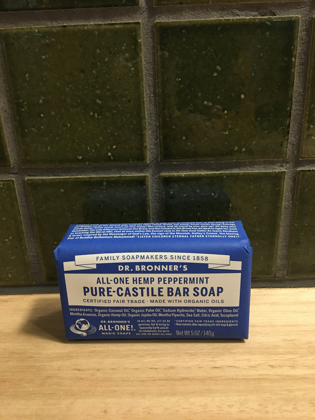 Dr Bronner's Pure-Castille Soap Bar Hemp Peppermint 140g