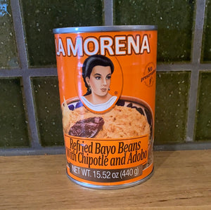 La Morena Refried Bayo Beans with Chipotle and Adobo Can 440g