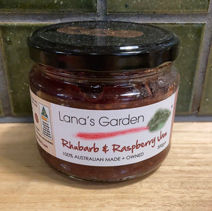 Lana's Garden Rhubarb and Raspberry Jam 300g