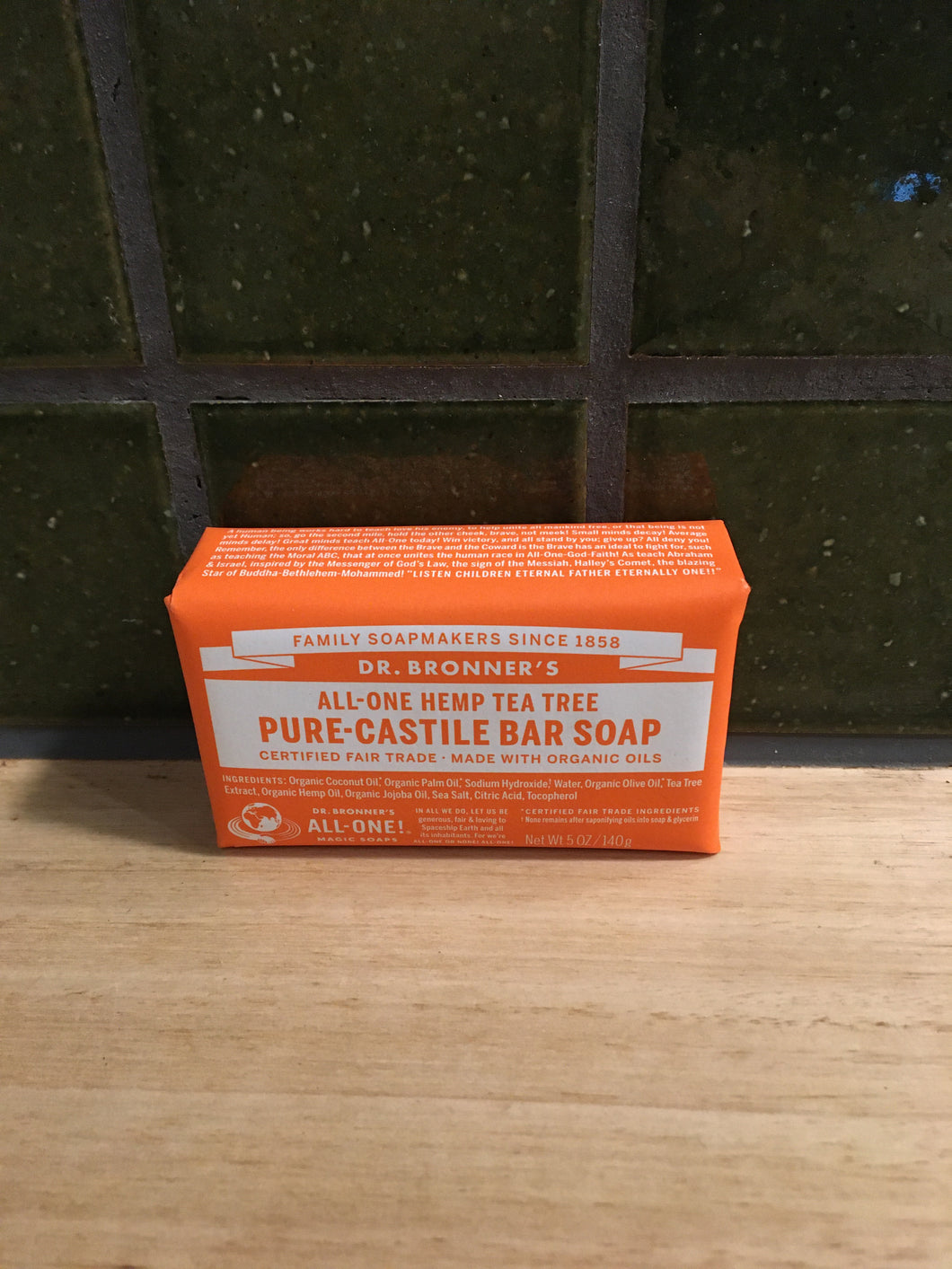 Dr Bronner's Pure-Castille Soap Bar Hemp Tea Tree 140g