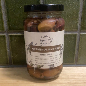 Byron Bay Olive Co. Kalamata Olives Herb and Garlic 370g