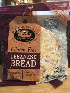 Old Time Bakery Lebanese Bread Gluten Free 280g
