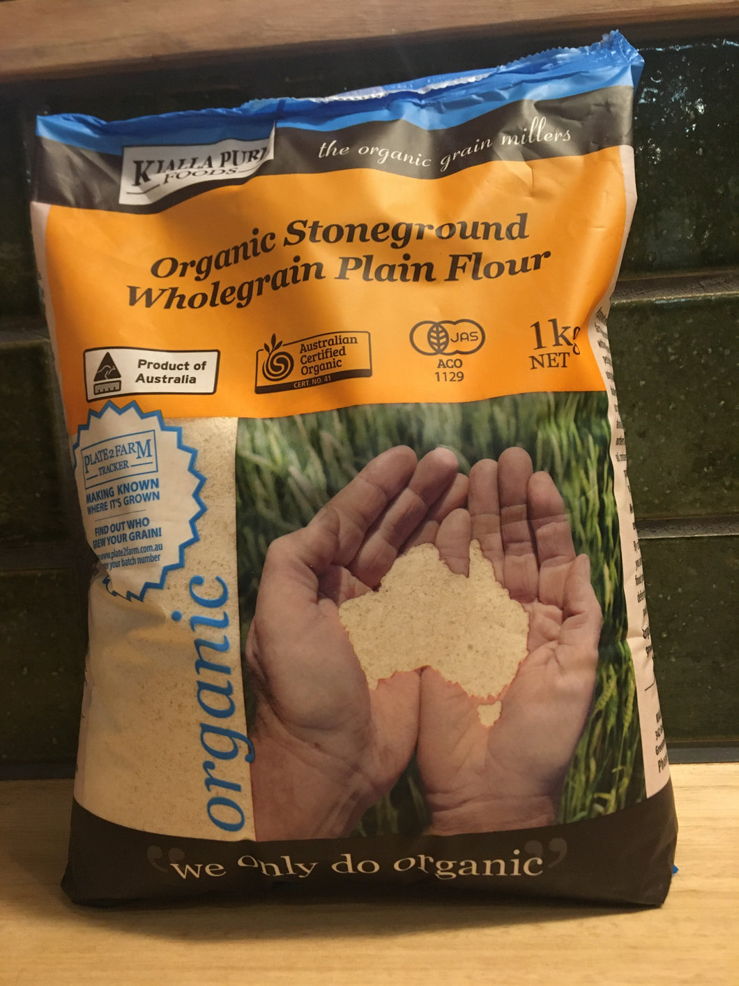 Kialla Pure Foods - Organic Stoneground Wholegrain Plain Flour 1kg