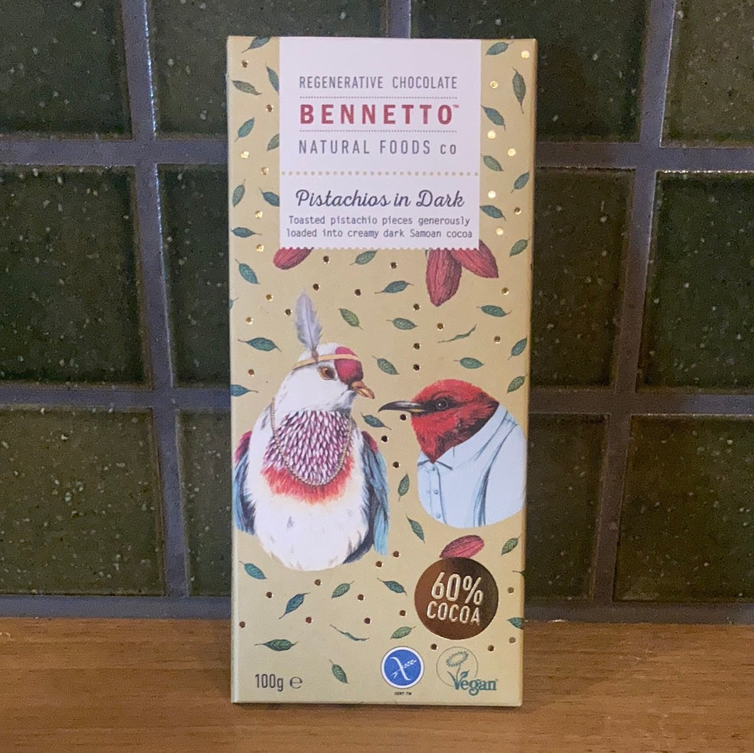 Bennetto Dark Chocolate Pistachios 100g