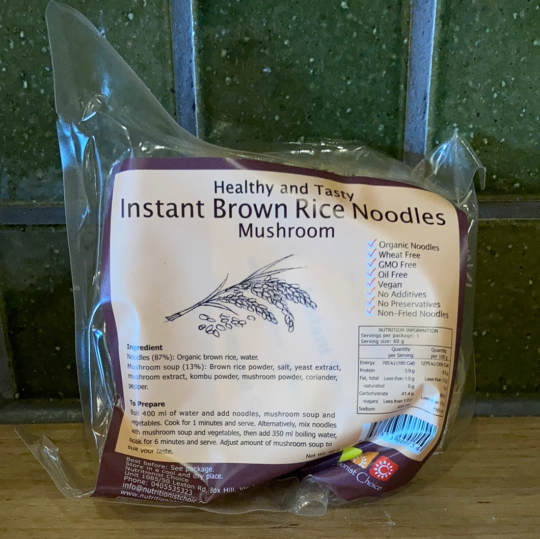 Nutritionist Choice Brown Rice Noodles Mushroom 60g